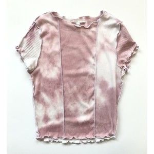 Full Tilt Girls Pink Ribbed Short Sleeve Shirt Size Small